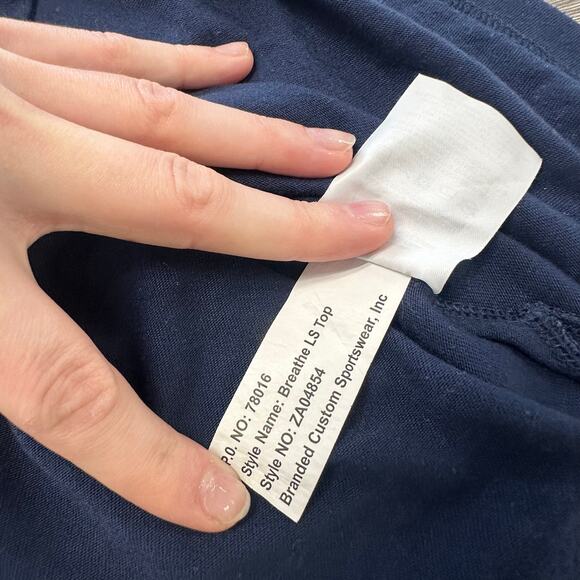 Nike Breathe LS Dri Fit USAF Air Force Blue Womens L Swoosh Performance T-Shirt - Picture 5 of 9